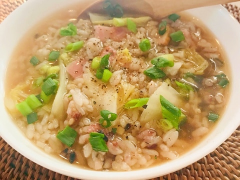 ★朝食★簡単洋風雑炊（オニオンスープをかけるだけ）